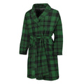 Green And Black Tartan Pattern Print Men's Bathrobe