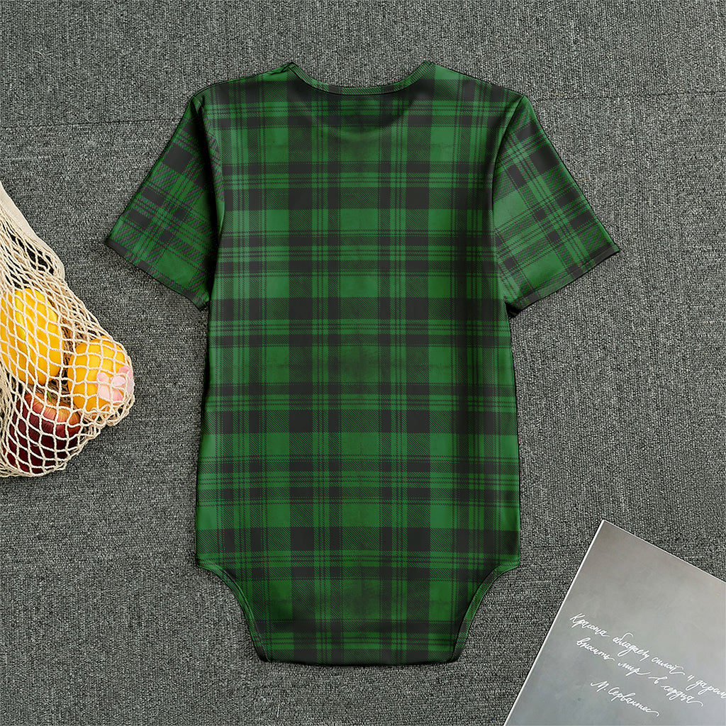 Green And Black Tartan Pattern Print Men's Bodysuit