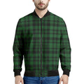 Green And Black Tartan Pattern Print Men's Bomber Jacket
