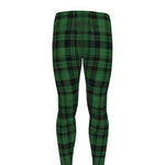 Green And Black Tartan Pattern Print Men's leggings