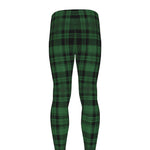 Green And Black Tartan Pattern Print Men's leggings