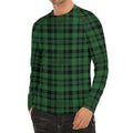 Green And Black Tartan Pattern Print Men's Long Sleeve Rash Guard