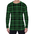 Green And Black Tartan Pattern Print Men's Long Sleeve T-Shirt