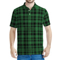 Green And Black Tartan Pattern Print Men's Polo Shirt