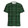 Green And Black Tartan Pattern Print Men's Athletic T-Shirt