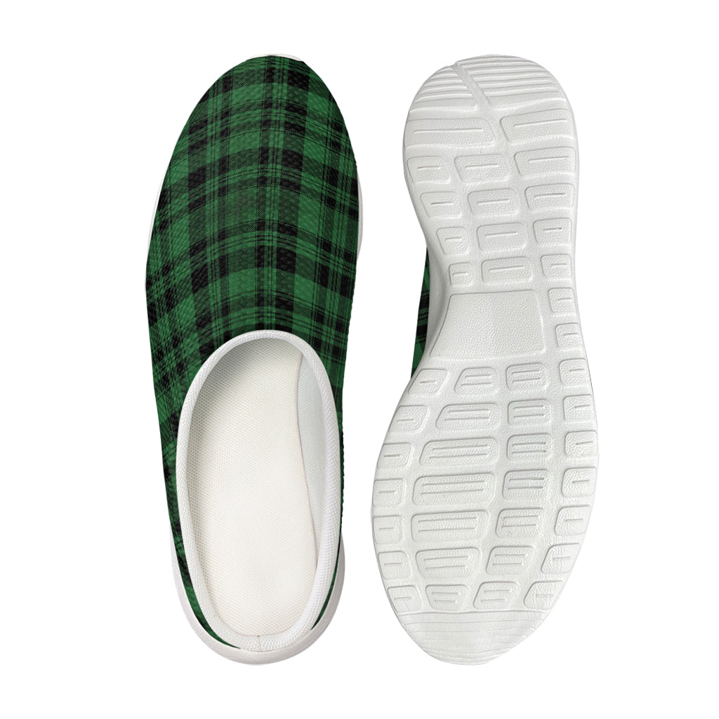 Green And Black Tartan Pattern Print Mesh Casual Shoes