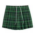 Green And Black Tartan Pattern Print Mesh Shorts