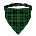Green And Black Tartan Pattern Print Over The Collar Dog Bandana