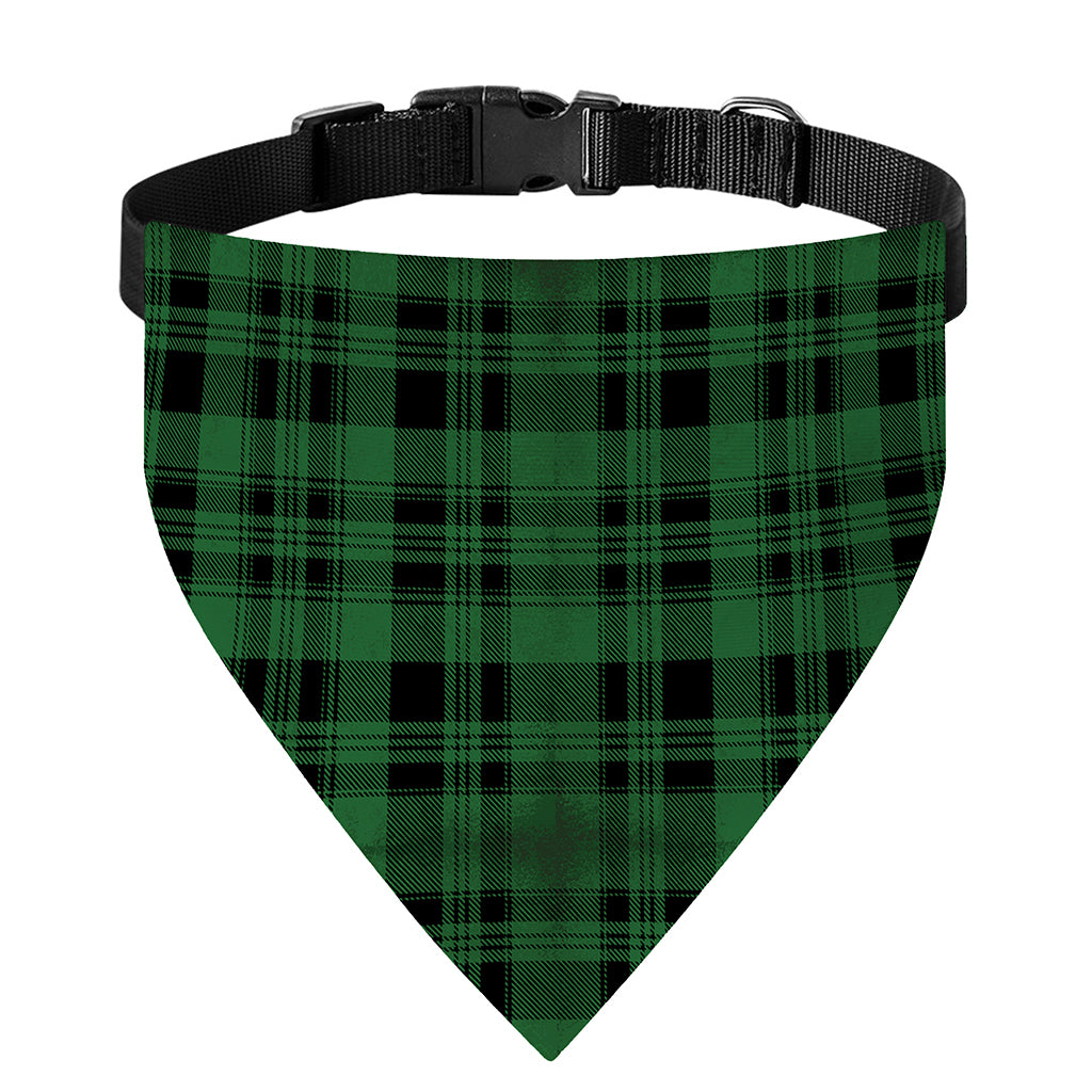 Green And Black Tartan Pattern Print Over The Collar Dog Bandana