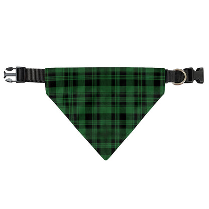 Green And Black Tartan Pattern Print Over The Collar Dog Bandana