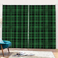 Green And Black Tartan Pattern Print Pencil Pleat Curtains