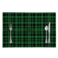 Green And Black Tartan Pattern Print Placemat