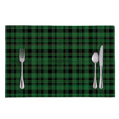 Green And Black Tartan Pattern Print Placemat