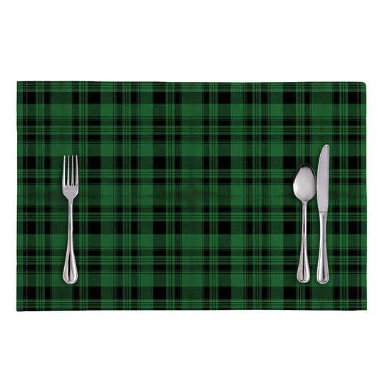 Green And Black Tartan Pattern Print Placemat