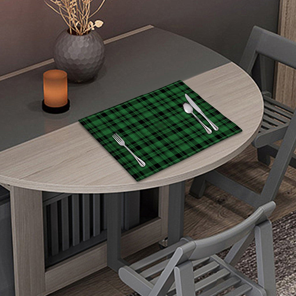Green And Black Tartan Pattern Print Placemat