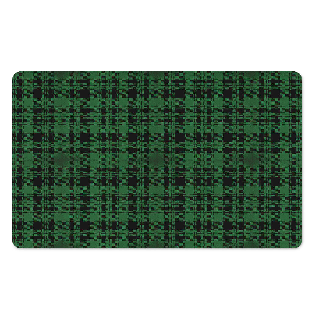Green And Black Tartan Pattern Print Polyester Doormat