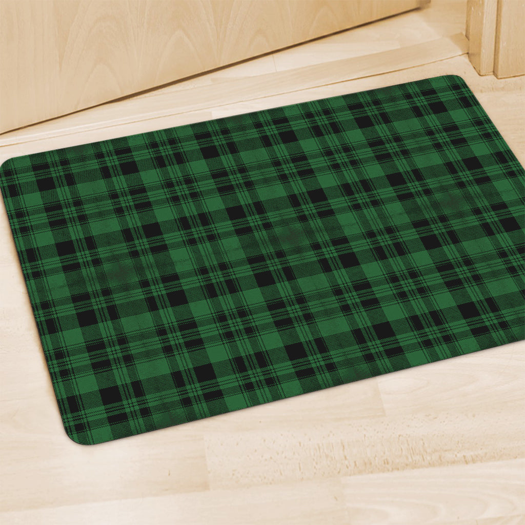 Green And Black Tartan Pattern Print Polyester Doormat