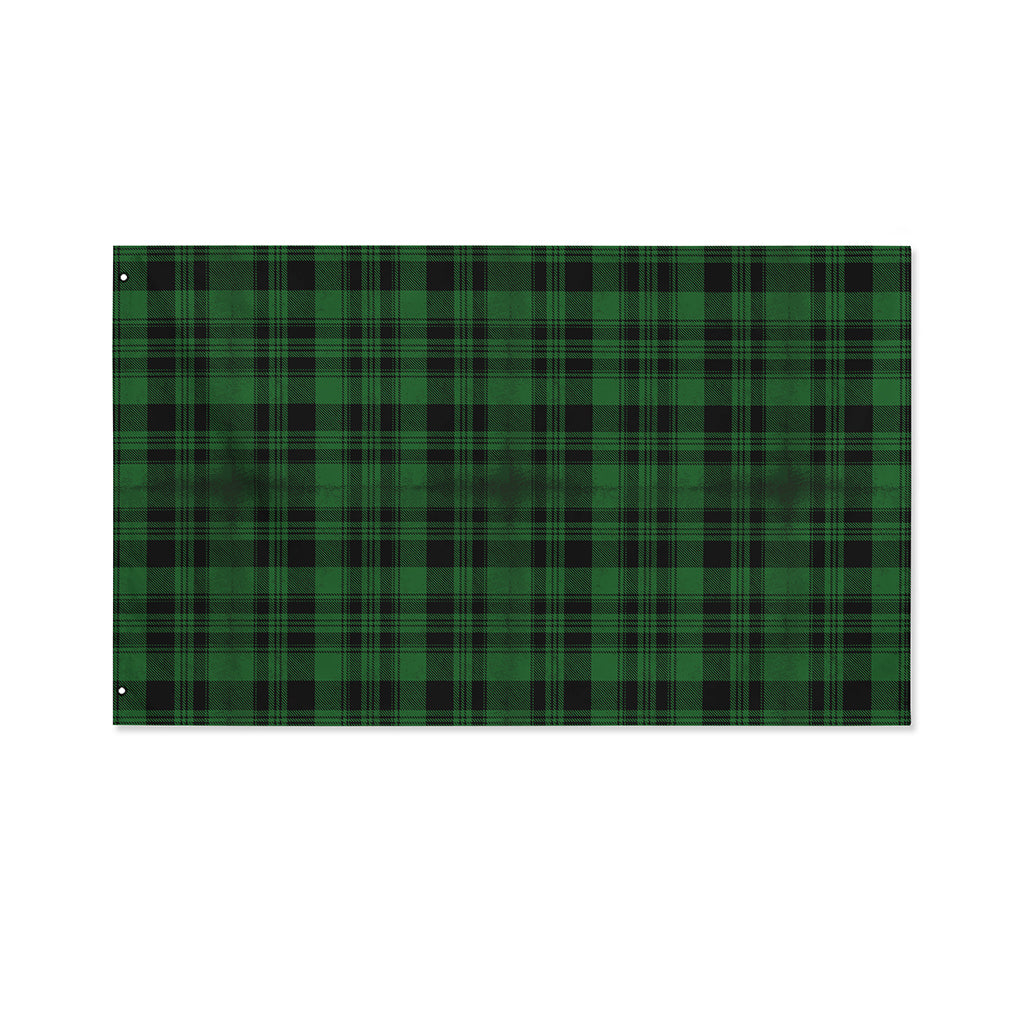 Green And Black Tartan Pattern Print Polyester Flag