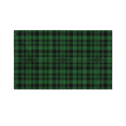 Green And Black Tartan Pattern Print Polyester Flag