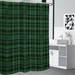 Green And Black Tartan Pattern Print Premium Shower Curtain