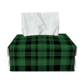 Green And Black Tartan Pattern Print Rectangle Tissue Box Cover