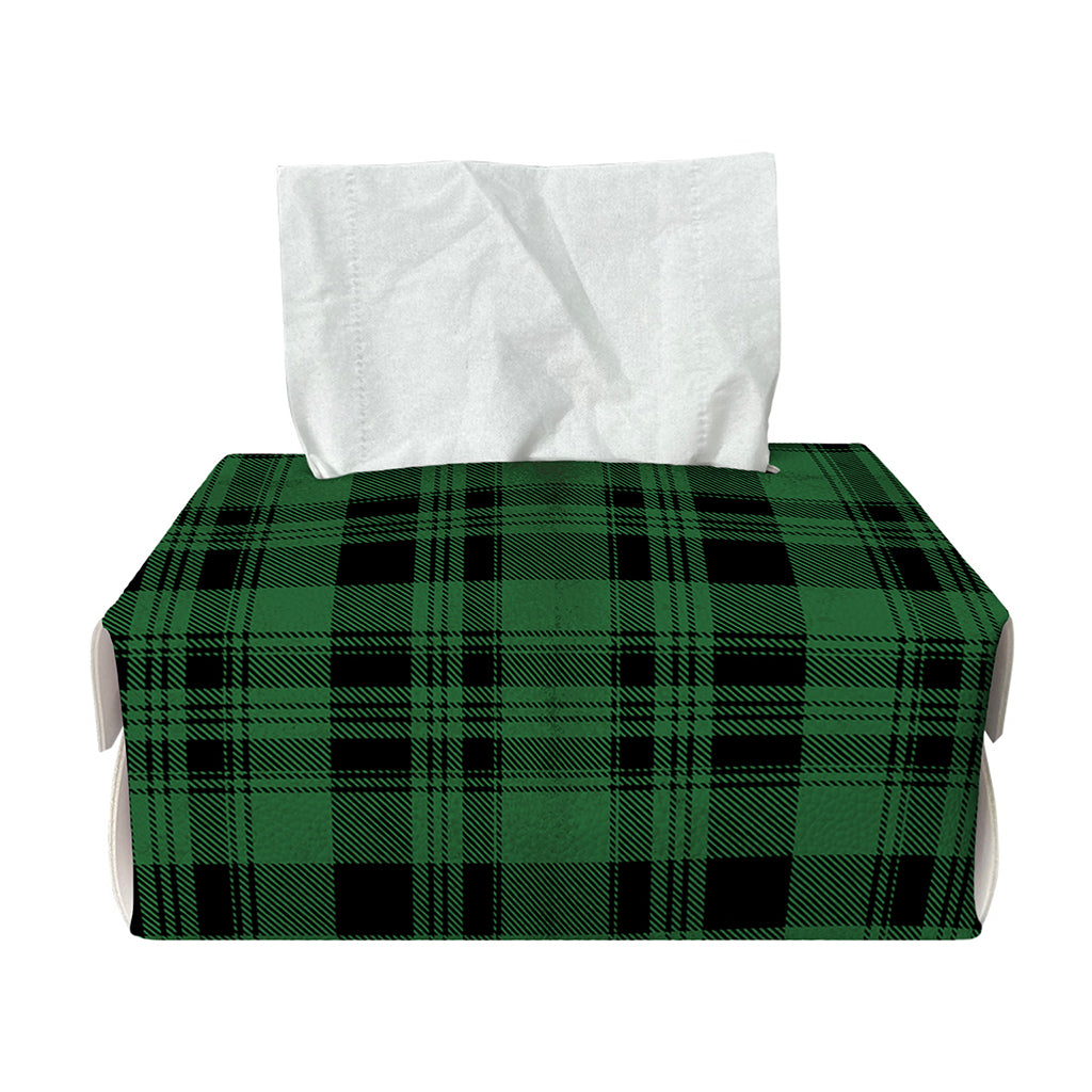 Green And Black Tartan Pattern Print Rectangle Tissue Box Cover