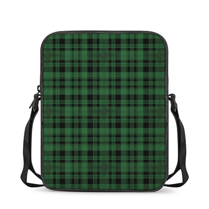 Green And Black Tartan Pattern Print Rectangular Crossbody Bag
