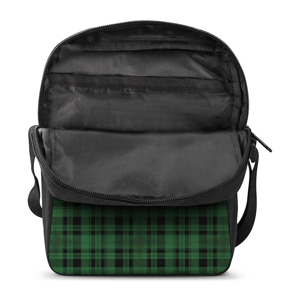 Green And Black Tartan Pattern Print Rectangular Crossbody Bag