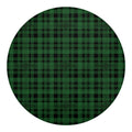 Green And Black Tartan Pattern Print Round Blanket