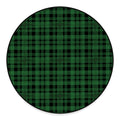 Green And Black Tartan Pattern Print Round Floor Mat