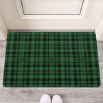 Green And Black Tartan Pattern Print Rubber Doormat