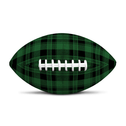 Green And Black Tartan Pattern Print Rugby Ball