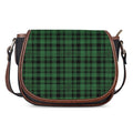 Green And Black Tartan Pattern Print Saddle Bag