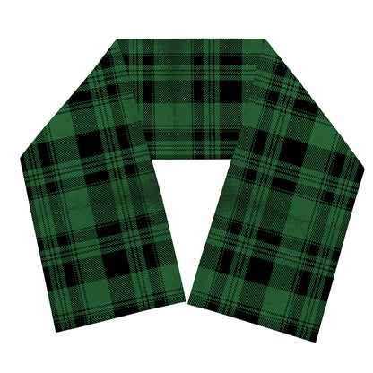 Green And Black Tartan Pattern Print Scarf