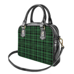 Green And Black Tartan Pattern Print Shoulder Handbag