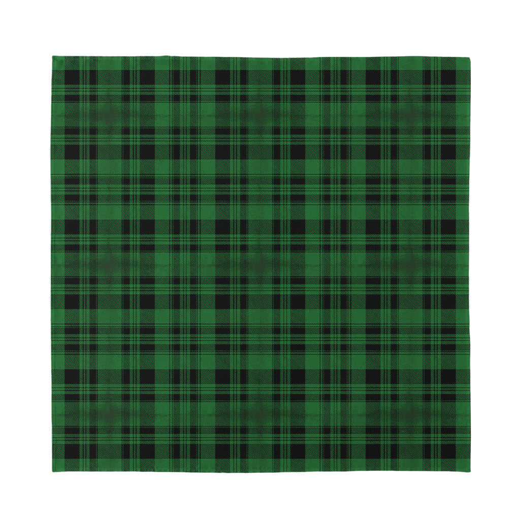 Green And Black Tartan Pattern Print Silk Bandana
