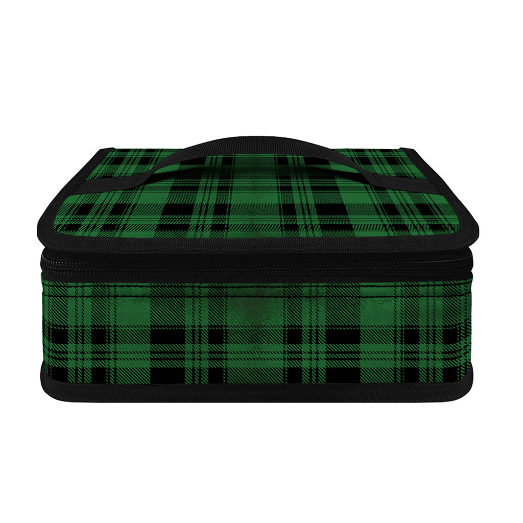 Green And Black Tartan Pattern Print Small Lunch Bag