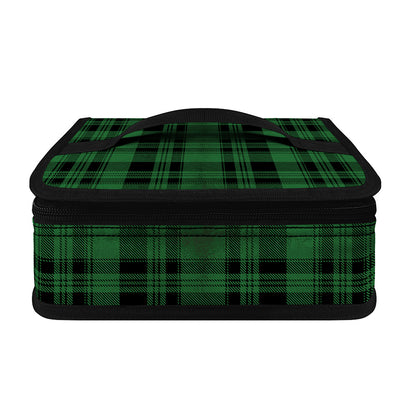 Green And Black Tartan Pattern Print Small Lunch Bag
