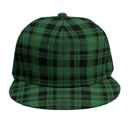 Green And Black Tartan Pattern Print Snapback Cap