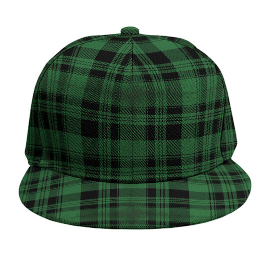Green And Black Tartan Pattern Print Snapback Cap