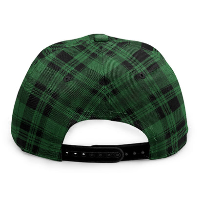 Green And Black Tartan Pattern Print Snapback Cap