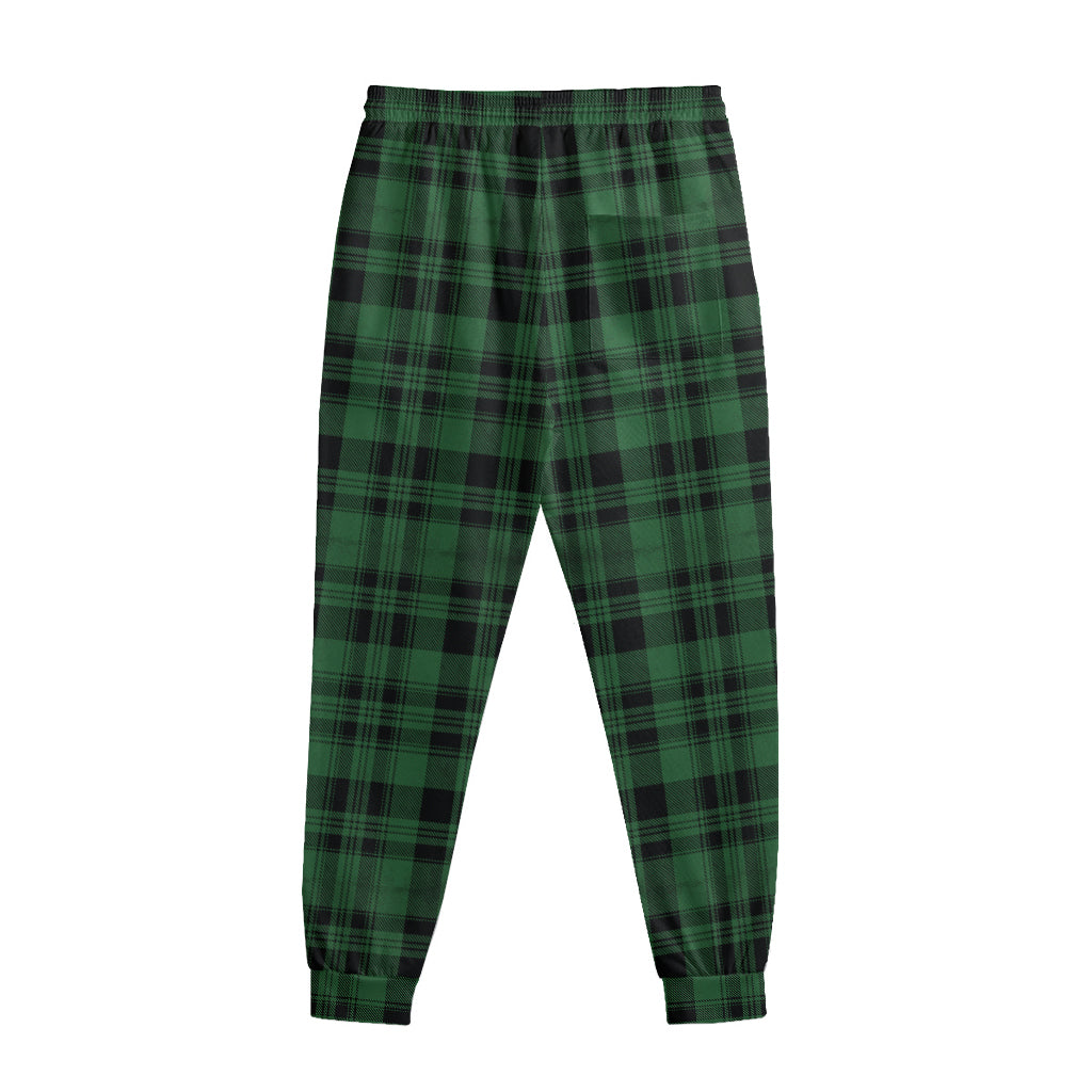 Green And Black Tartan Pattern Print Sweatpants