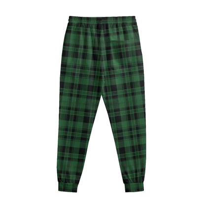 Green And Black Tartan Pattern Print Sweatpants
