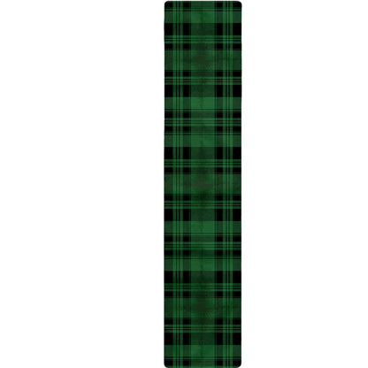 Green And Black Tartan Pattern Print Table Runner