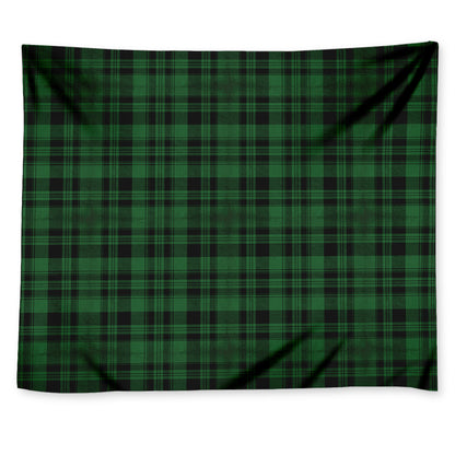 Green And Black Tartan Pattern Print Tapestry