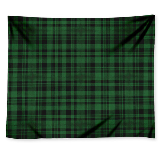 Green And Black Tartan Pattern Print Tapestry