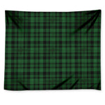 Green And Black Tartan Pattern Print Tapestry