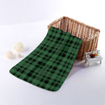 Green And Black Tartan Pattern Print Towel