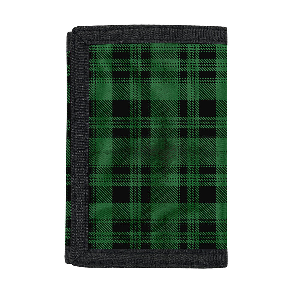 Green And Black Tartan Pattern Print Trifold Wallet