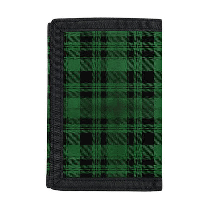 Green And Black Tartan Pattern Print Trifold Wallet